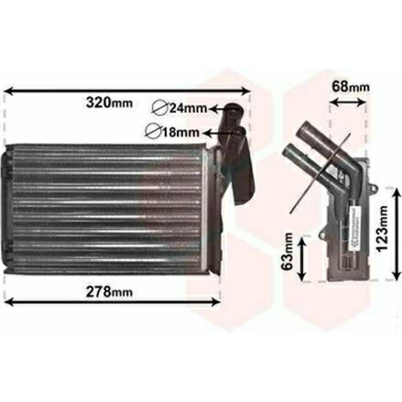 Радіатор печування Renault Kangoo 1 1998 — 2008 Радіатор печування Renault Kangoo 1 1998 — 2008